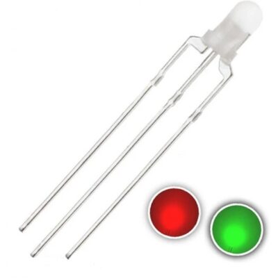 LED شفاف دورنگ سبز-قرمز 3mm آند مشترک / 3پین