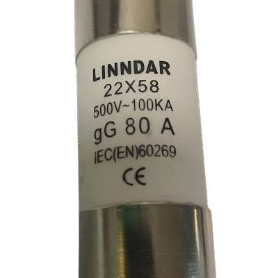 فیوز سیلندری 80A-500V سایز 58*22